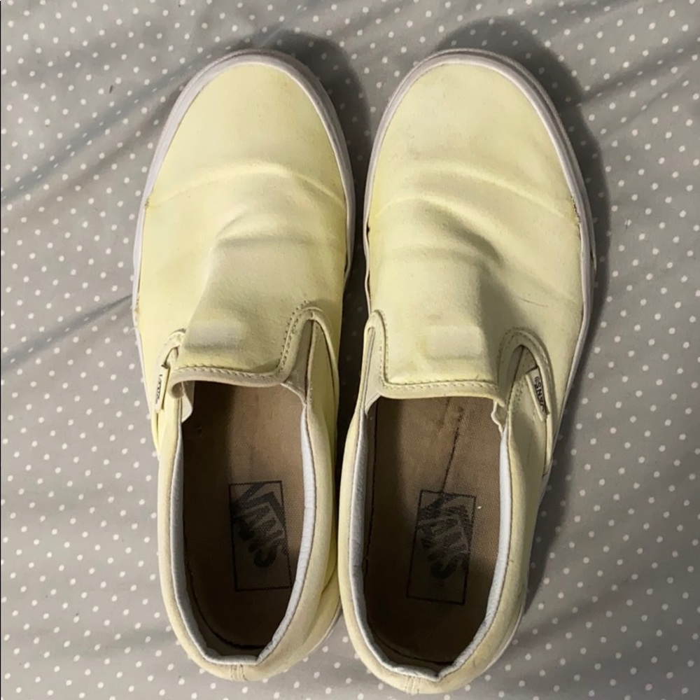 White slip on vans